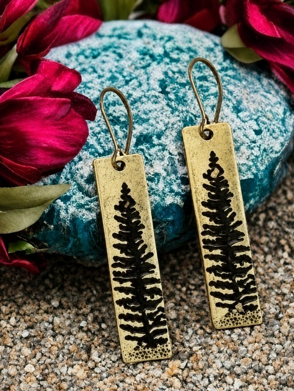 ANTHROPOLOGIE GOLDEN TREE BOHO EARRINGS